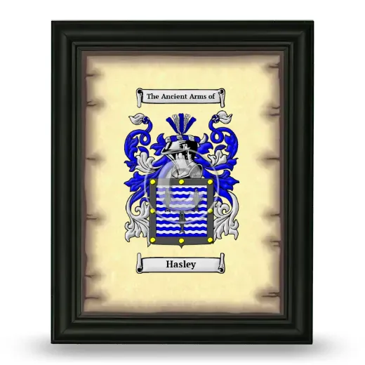 Hasley Coat of Arms Framed - Black