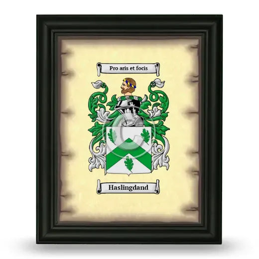 Haslingdand Coat of Arms Framed - Black