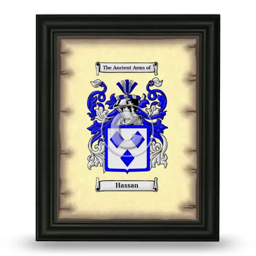Hassan Coat of Arms Framed - Black
