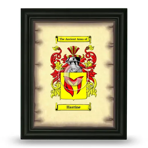 Hastine Coat of Arms Framed - Black