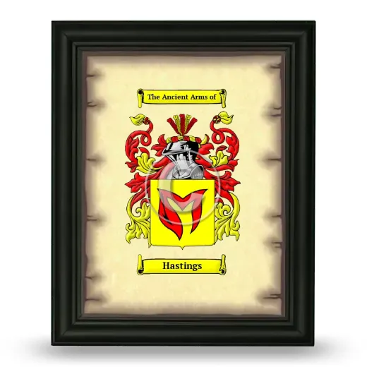 Hastings Coat of Arms Framed - Black