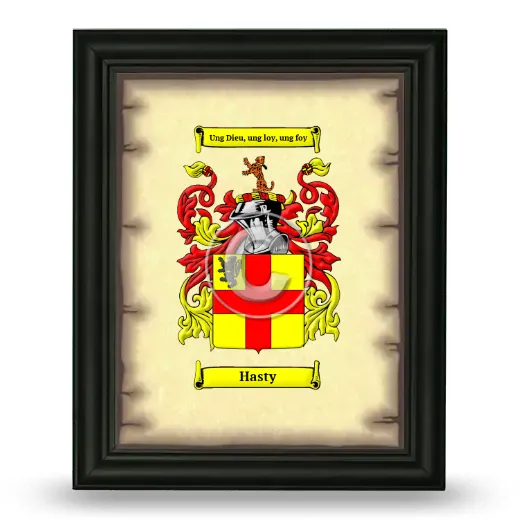 Hasty Coat of Arms Framed - Black
