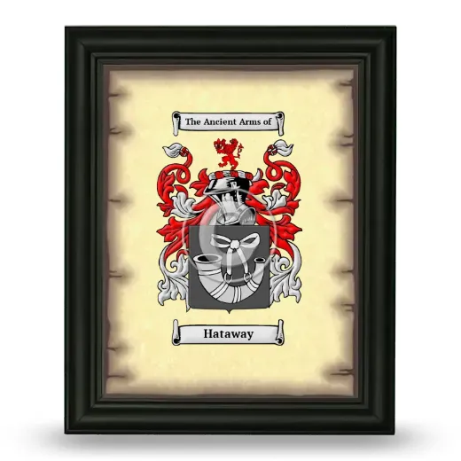 Hataway Coat of Arms Framed - Black
