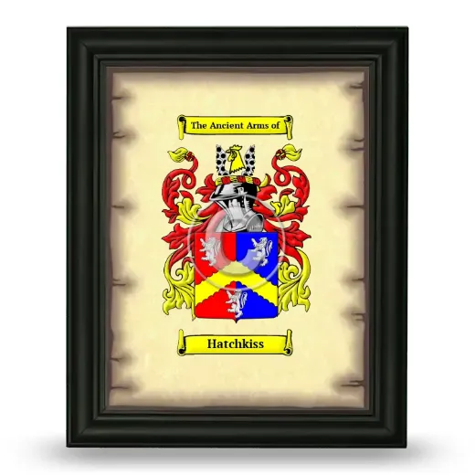Hatchkiss Coat of Arms Framed - Black