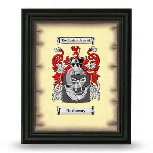 Hathaway Coat of Arms Framed - Black