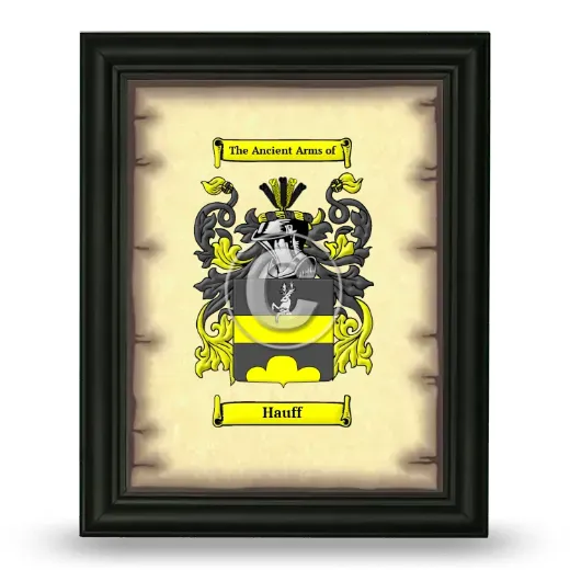 Hauff Coat of Arms Framed - Black