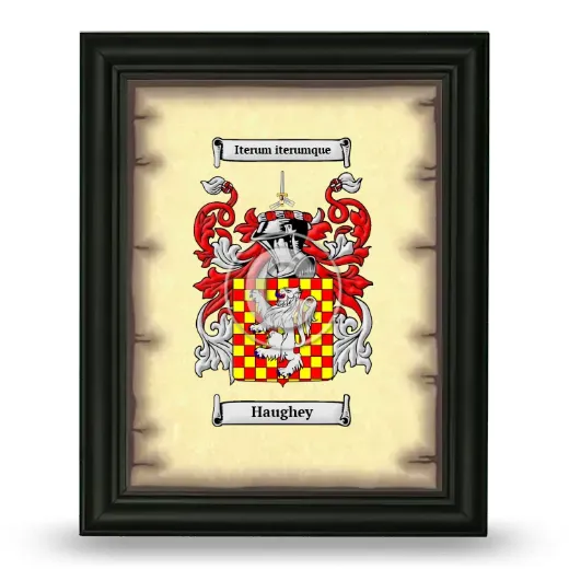 Haughey Coat of Arms Framed - Black