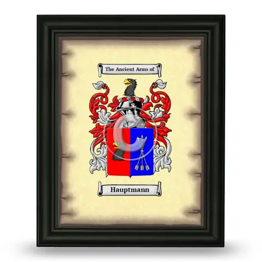 Hauptmann Coat of Arms Framed - Black