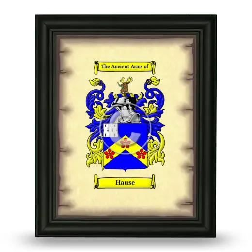 Hause Coat of Arms Framed - Black