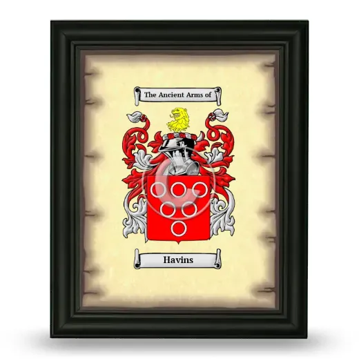Havins Coat of Arms Framed - Black