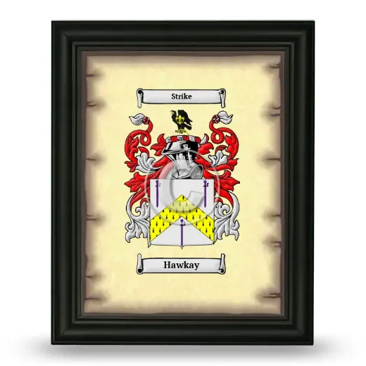 Hawkay Coat of Arms Framed - Black