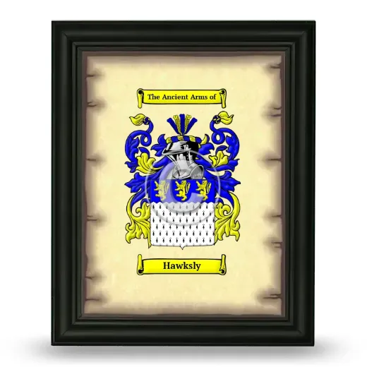 Hawksly Coat of Arms Framed - Black