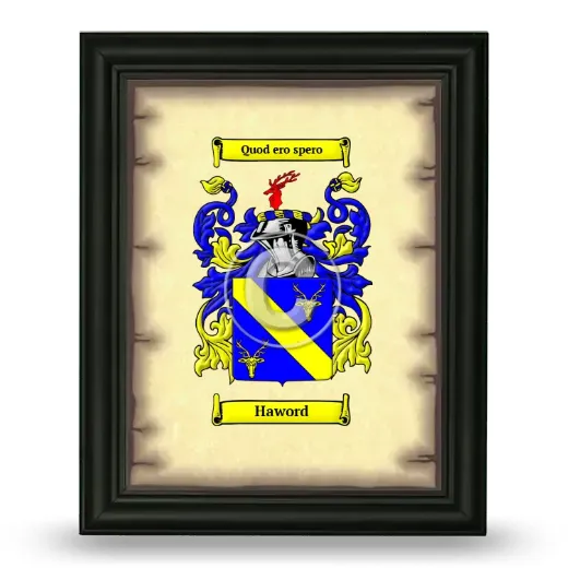 Haword Coat of Arms Framed - Black