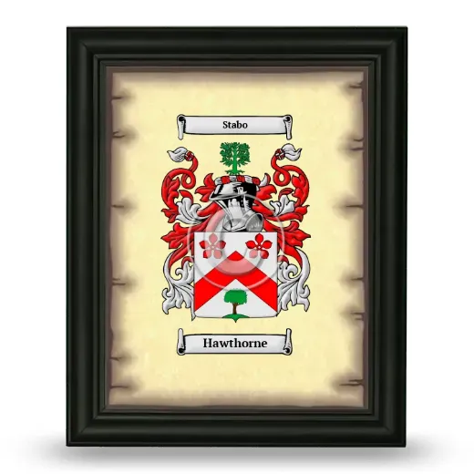 Hawthorne Coat of Arms Framed - Black