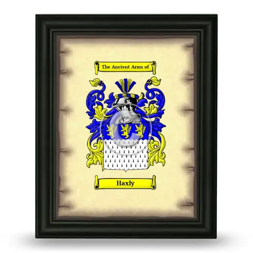 Haxly Coat of Arms Framed - Black