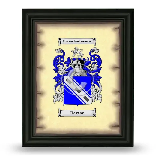 Haxton Coat of Arms Framed - Black