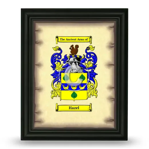 Hazel Coat of Arms Framed - Black