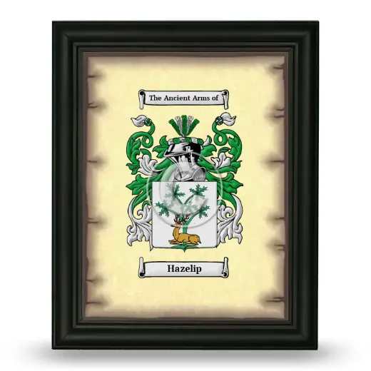 Hazelip Coat of Arms Framed - Black