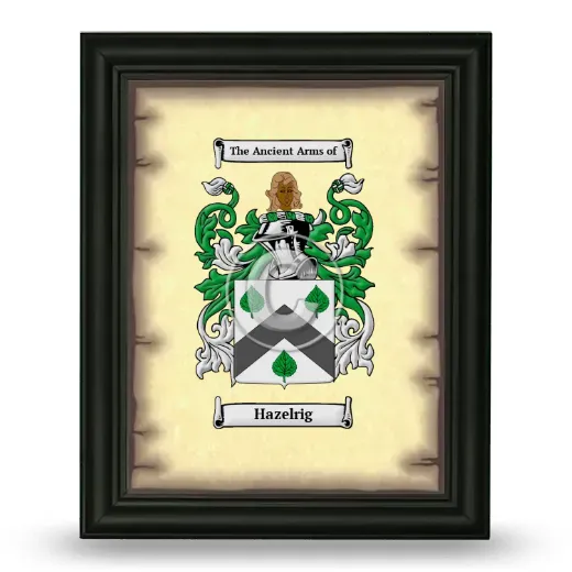 Hazelrig Coat of Arms Framed - Black