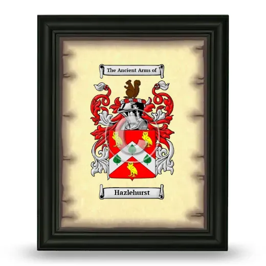 Hazlehurst Coat of Arms Framed - Black