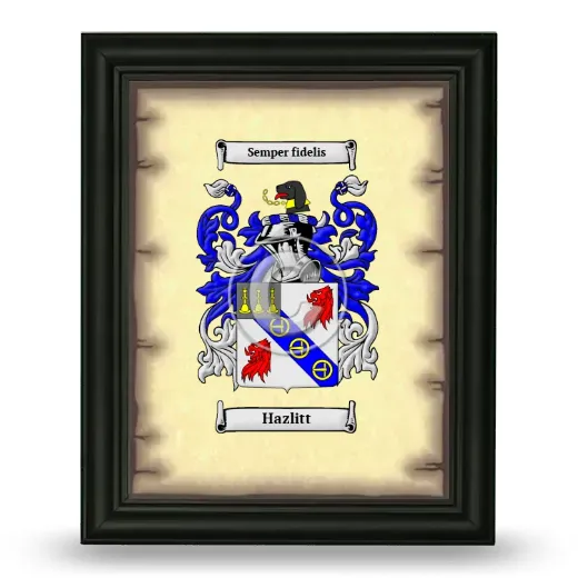 Hazlitt Coat of Arms Framed - Black