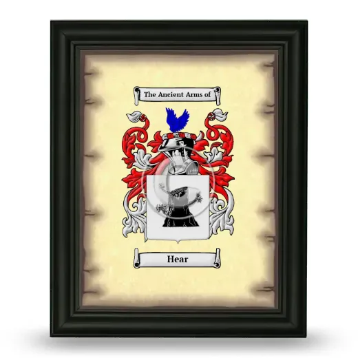 Hear Coat of Arms Framed - Black