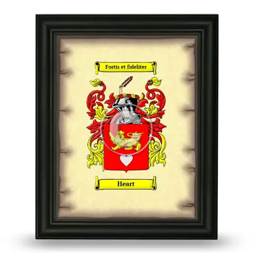 Heart Coat of Arms Framed - Black