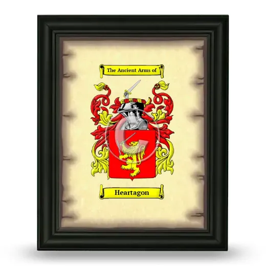 Heartagon Coat of Arms Framed - Black