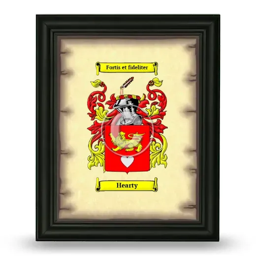 Hearty Coat of Arms Framed - Black