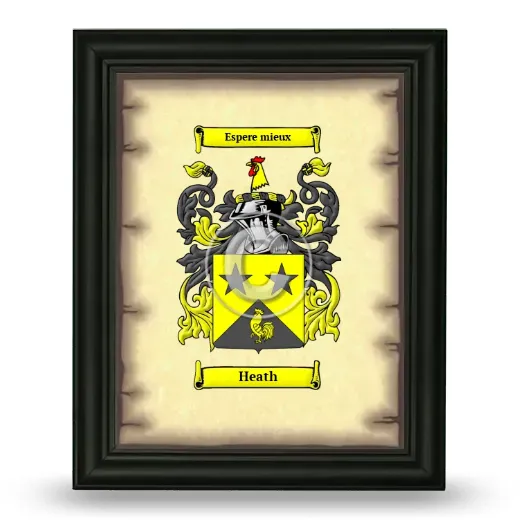 Heath Coat of Arms Framed - Black
