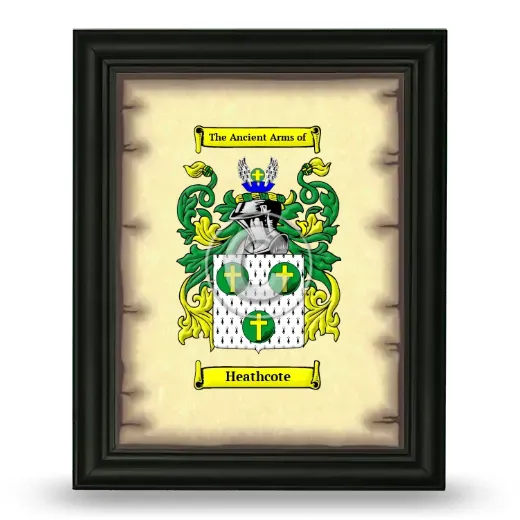 Heathcote Coat of Arms Framed - Black