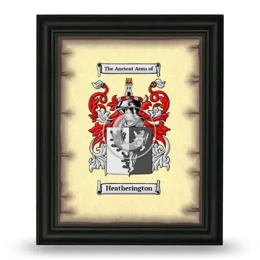 Heatherington Coat of Arms Framed - Black