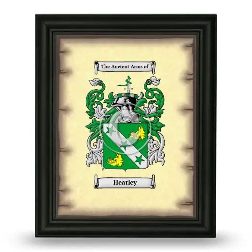 Heatley Coat of Arms Framed - Black