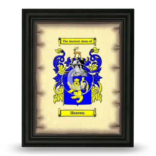 Heaven Coat of Arms Framed - Black