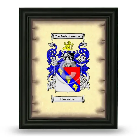 Heavener Coat of Arms Framed - Black