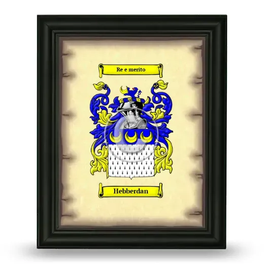 Hebberdan Coat of Arms Framed - Black