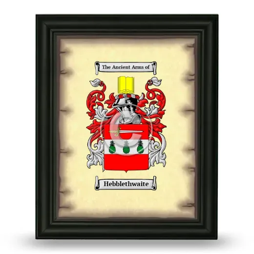 Hebblethwaite Coat of Arms Framed - Black