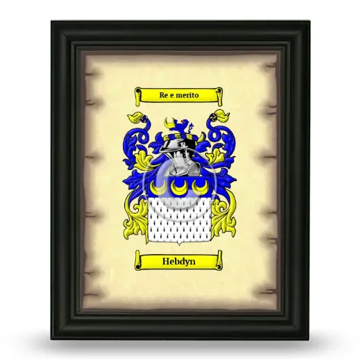 Hebdyn Coat of Arms Framed - Black