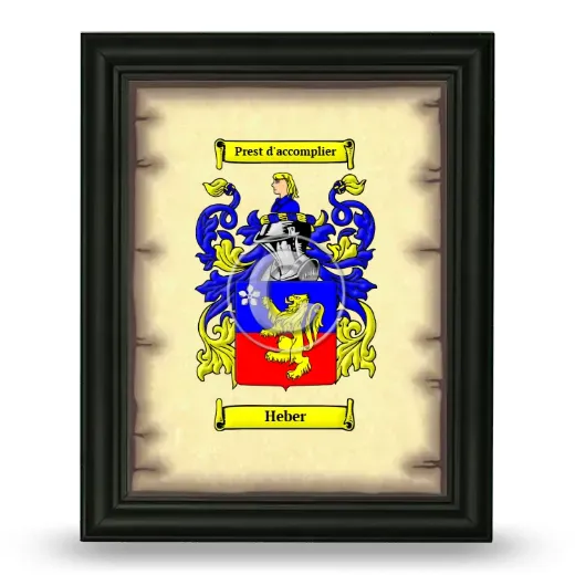 Heber Coat of Arms Framed - Black