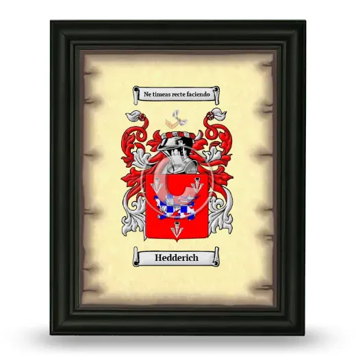 Hedderich Coat of Arms Framed - Black
