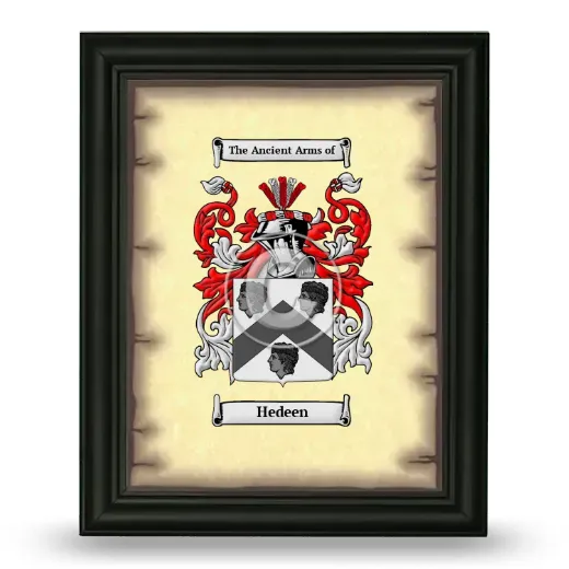 Hedeen Coat of Arms Framed - Black