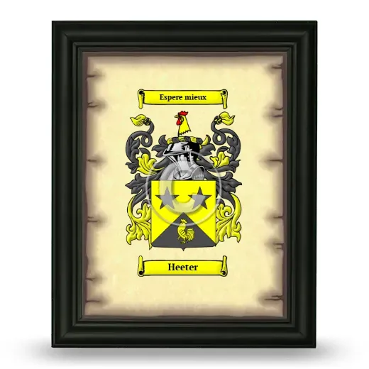 Heeter Coat of Arms Framed - Black