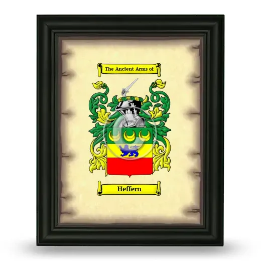 Heffern Coat of Arms Framed - Black