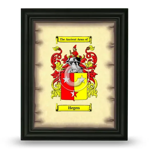 Hegen Coat of Arms Framed - Black