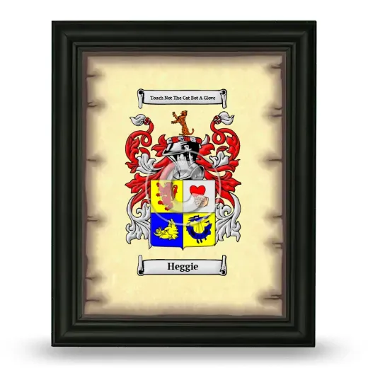 Heggie Coat of Arms Framed - Black