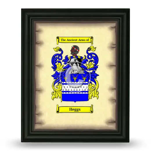 Heggs Coat of Arms Framed - Black