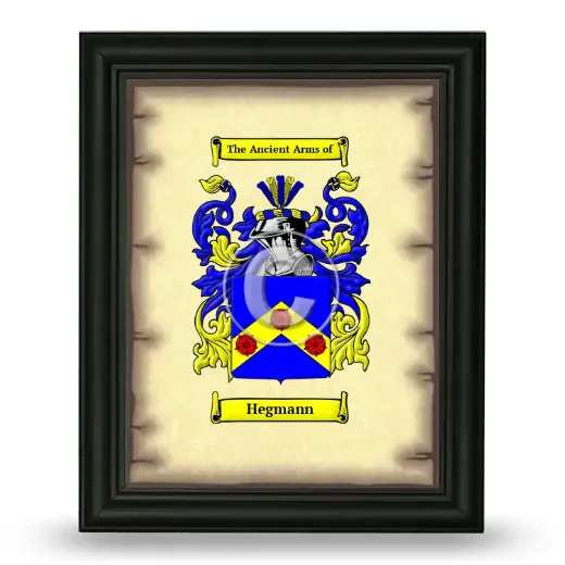 Hegmann Coat of Arms Framed - Black