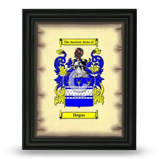 Hegus Coat of Arms Framed - Black