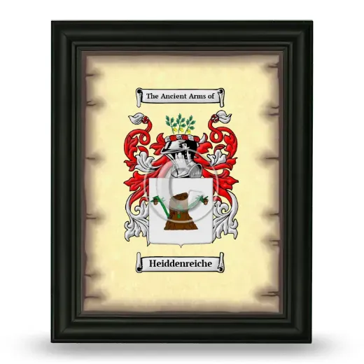 Heiddenreiche Coat of Arms Framed - Black