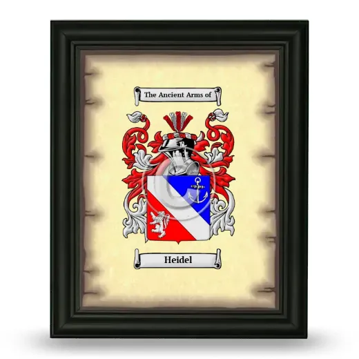 Heidel Coat of Arms Framed - Black